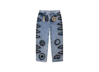 Stussy x Dries Van Noten Hand Stencilled Jean "Washed Blue"