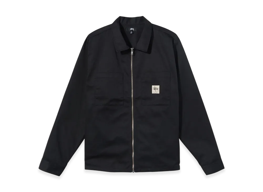 Stussy Zip Up Work LS Shirt "Black"