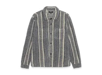 Stussy Striped Sherpa Shirt "Charcoal"