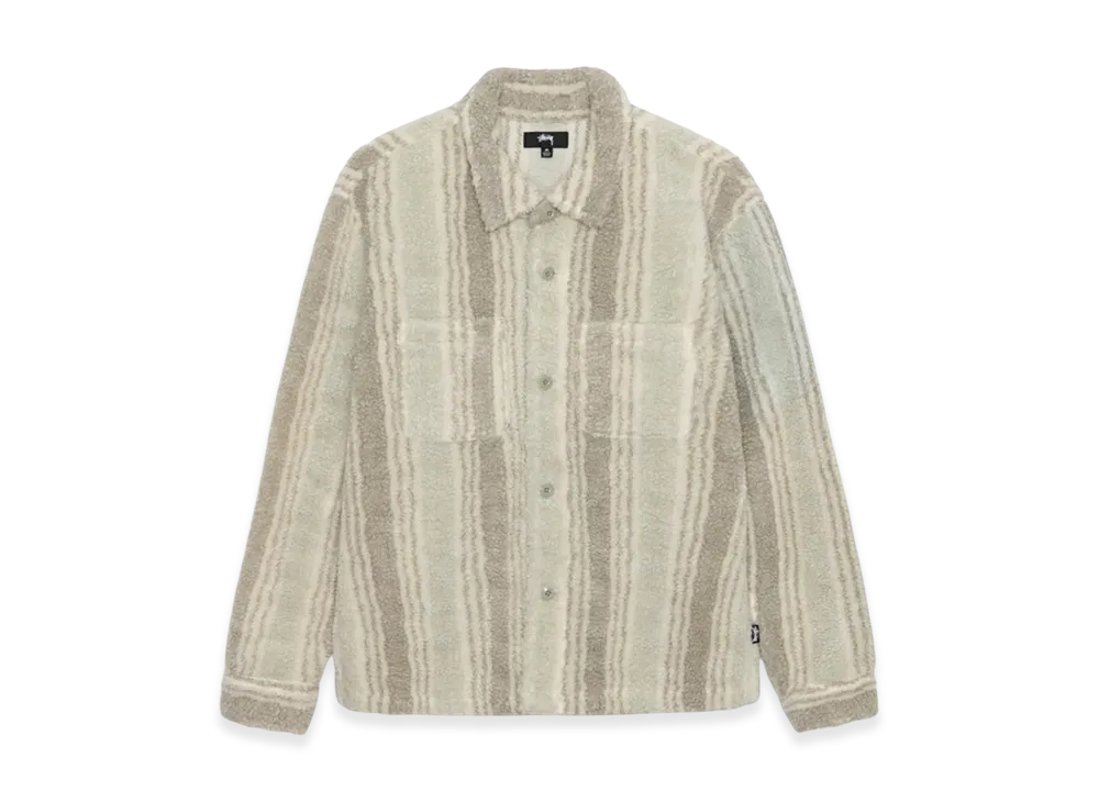 Stussy Striped Sherpa Shirt "Natural"