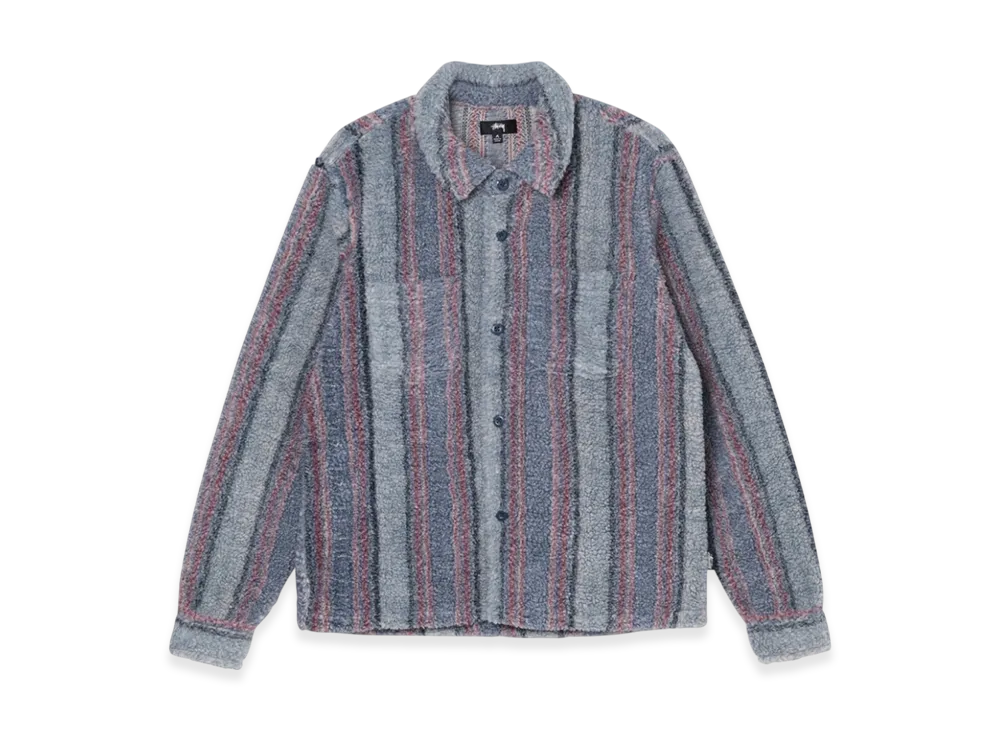 ステューシー ストライプ シェルパシャツ "ブルー"
