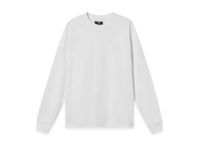 Stussy Overdyed Stock Logo LS Tee White "Grey Heather"