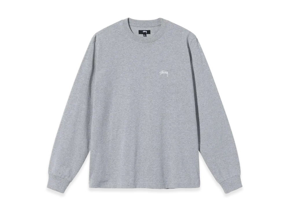 Stussy Overdyed Stock Logo LS Tee "Grey Heather"