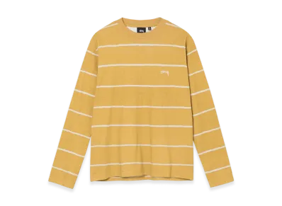 Stussy Hand Drawn Stripe LS Crew "Mustard"