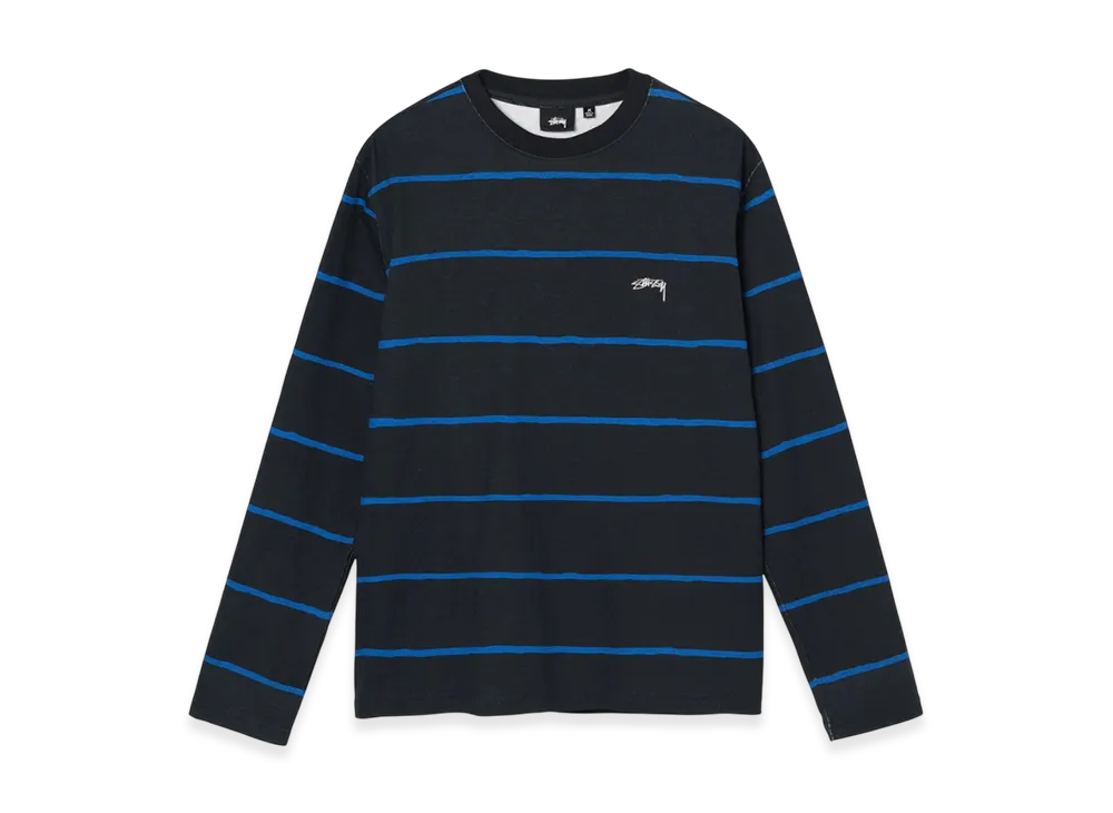 Stussy Hand Drawn Stripe LS Crew "Black"