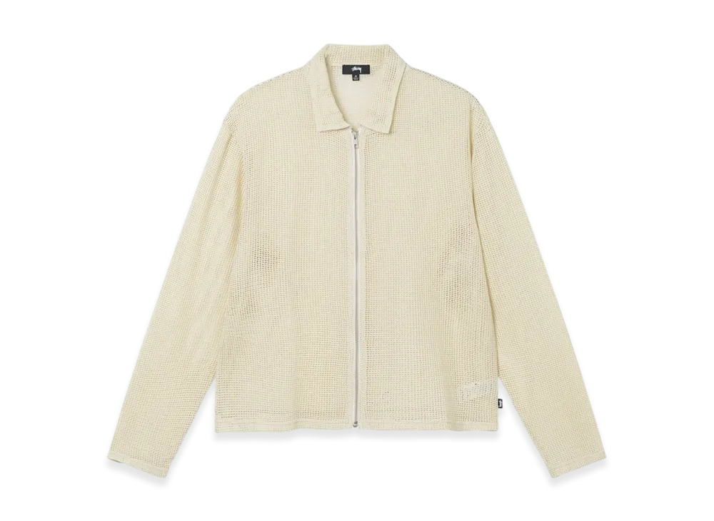Stussy Cotton Mesh Zip LS Shirt "Natural"
