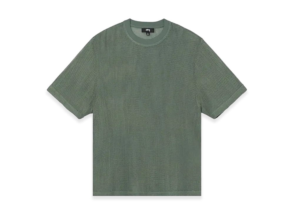 ステューシー コットンメッシュ SS クルー "グリーン"