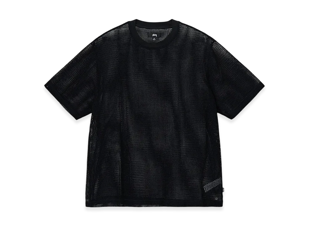 Stussy Cotton Mesh SS Crew "Black"