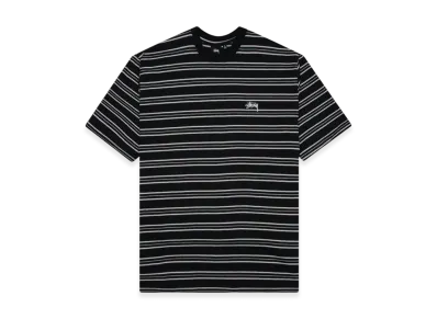 Stussy Henry Striped Crew Tee "Black"