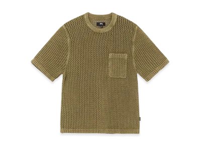 Stussy Overdyed Mesh Crew "Khaki"
