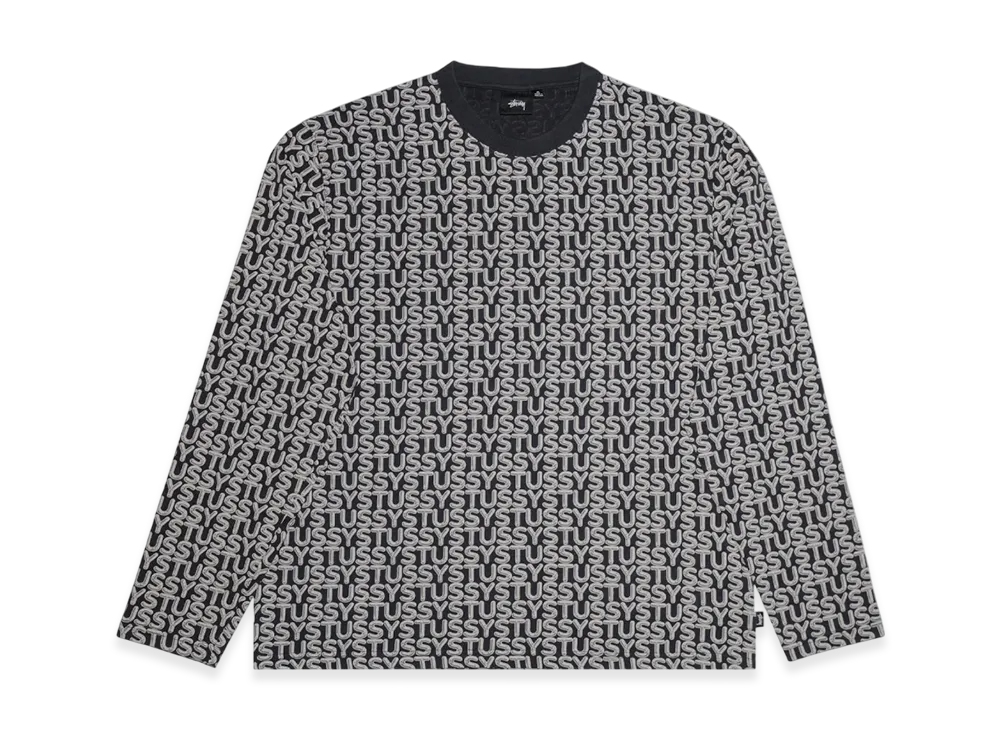 Stussy Letter Stripe LS Crew "Black"