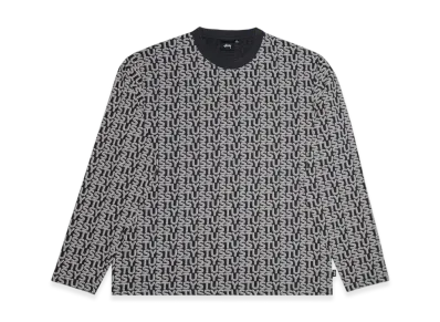 Stussy Letter Stripe LS Crew "Black"