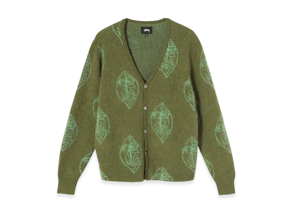 Stussy Mohair Mask Cardigan "Green"