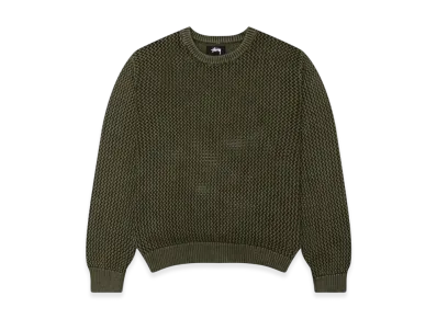 Stussy Pigment Dyed Loose Gauge Sweater "Dark Olive"