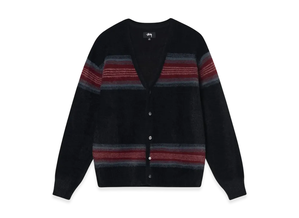 Stussy Stripe Shaggy Cardigan "Black"