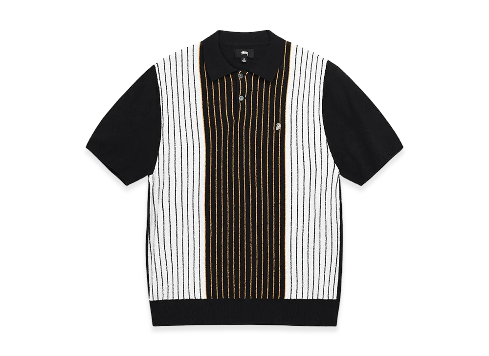 Stussy Textured SS Polo Sweater "Black Stripe"