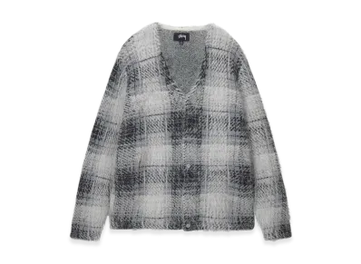 Stussy Hairy Plaid Cardigan "White"