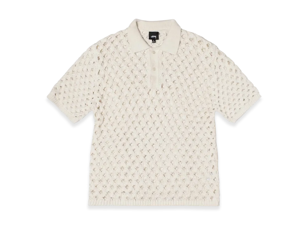 Stussy Big Mesh Polo Sweater "Ivory"