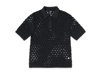 Stussy Big Mesh Polo Sweater "Black"