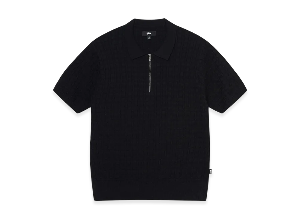 Stussy Half Zip Polo Sweater "Black"