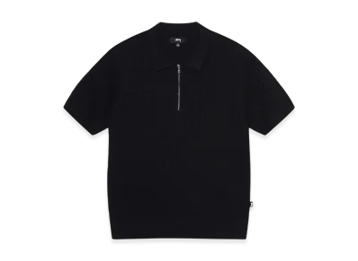 Stussy Half Zip Polo Sweater "Black"