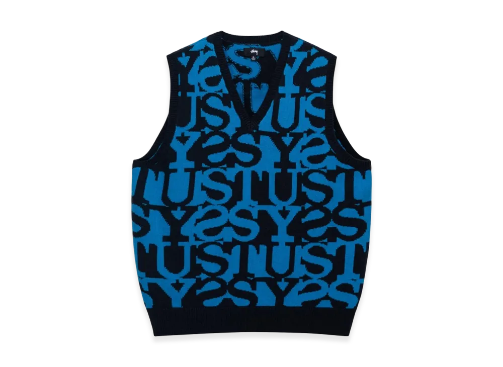 Stussy Stacked Sweater Vest "Dark Navy"