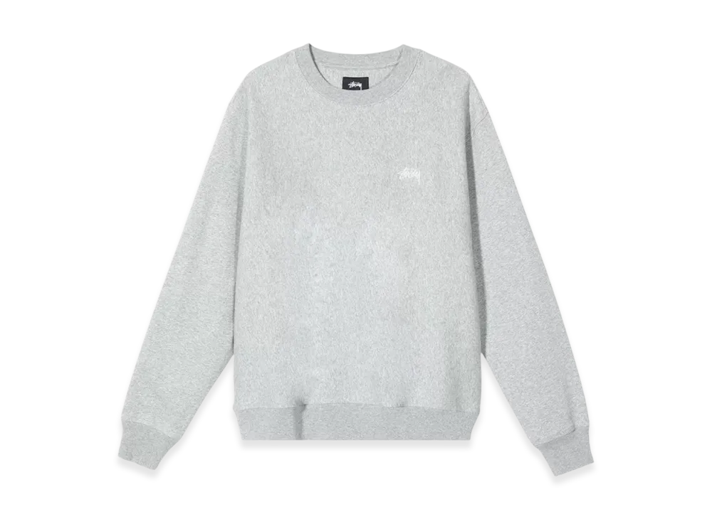 Stussy Stock Logo Crew "Grey Heather"