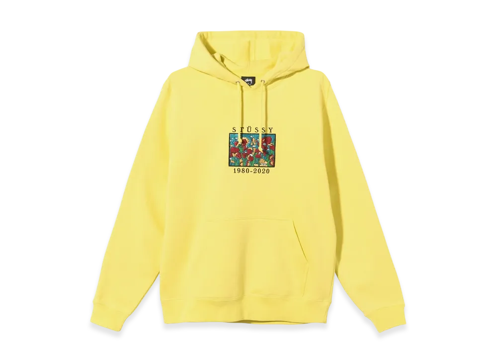 Stussy Irises Embroidered Hoodie "Lemon"