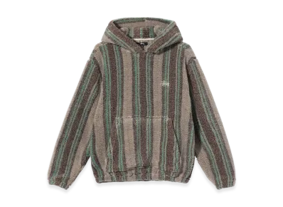 Stussy Stripe Sherpa Hoodie "Tan"