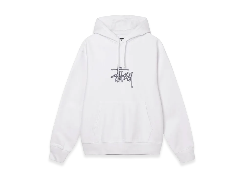 Stussy Basic Embroidered Hoodie "White"