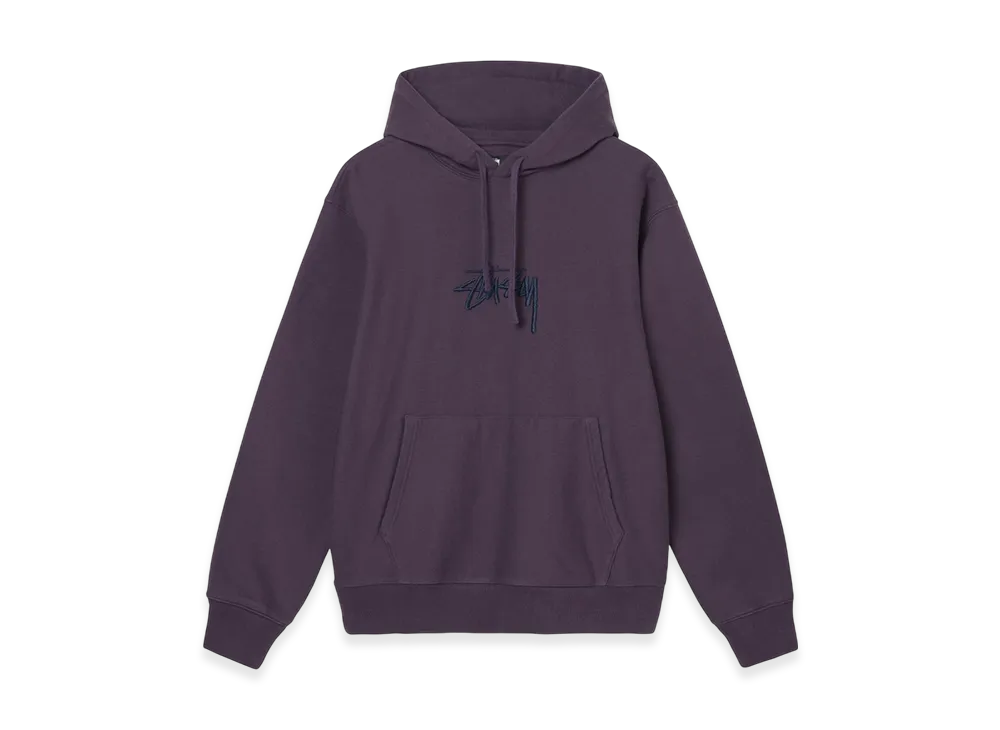 Stussy Stock Logo Embroidered Hood - 21FW "Deep Purple"