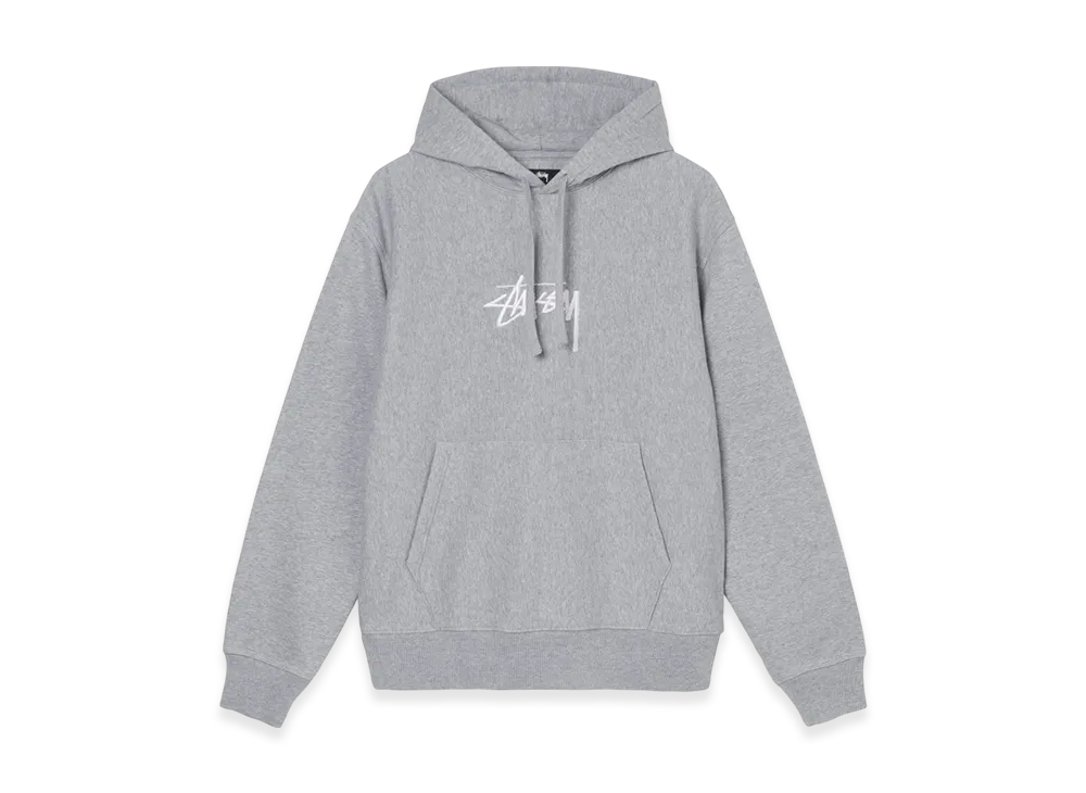 Stussy Stock Logo Embroidered Hood Grey Heather - 21FW "Heather Grey"