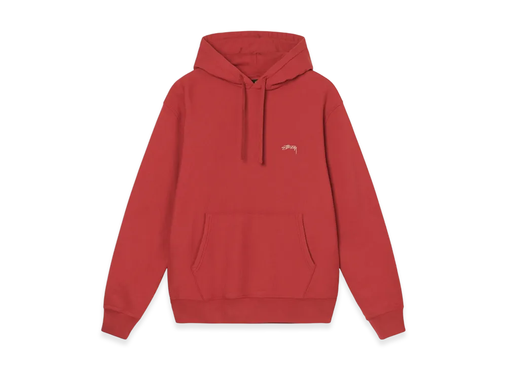 Stussy Overdyed Smooth Stock Logo Hood "Red"