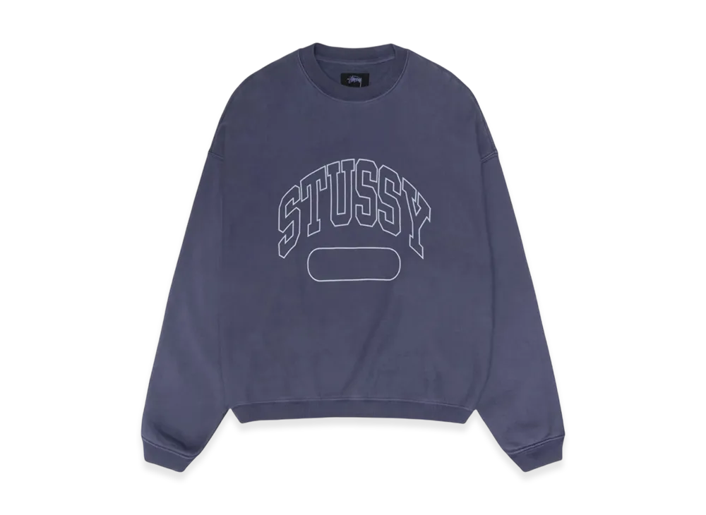 ステューシー バーシティ オーバーサイズ クルー "ウォッシュドブルー"