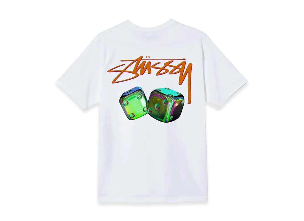 Stussy Iridescent Dice Tee "White"