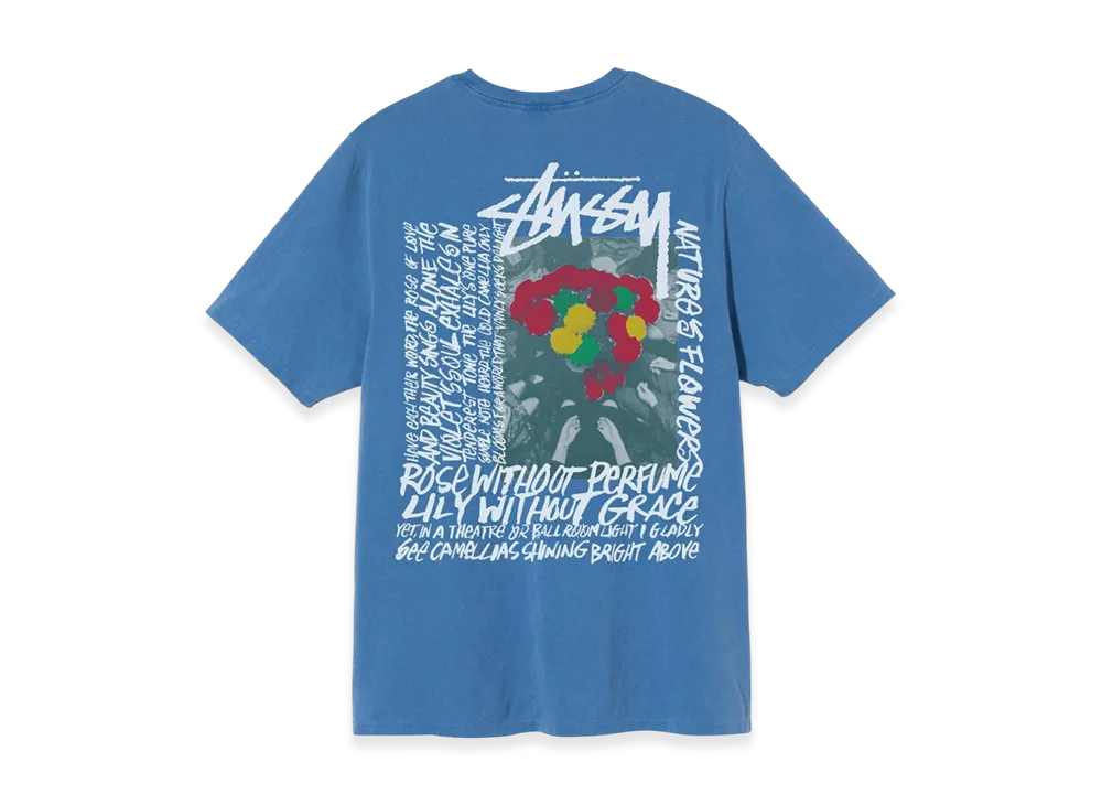 Stussy Camellias Pig Dyed Tee "Blue"