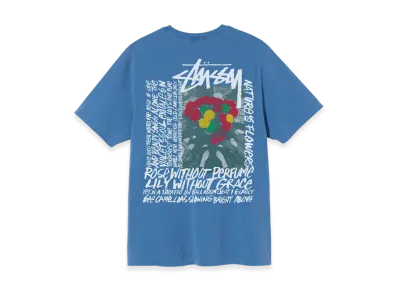 Stussy Camellias Pig Dyed Tee "Blue"