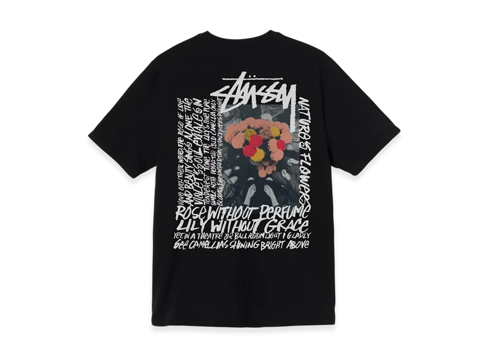 Stussy Camellias Pig Dyed Tee "Black"
