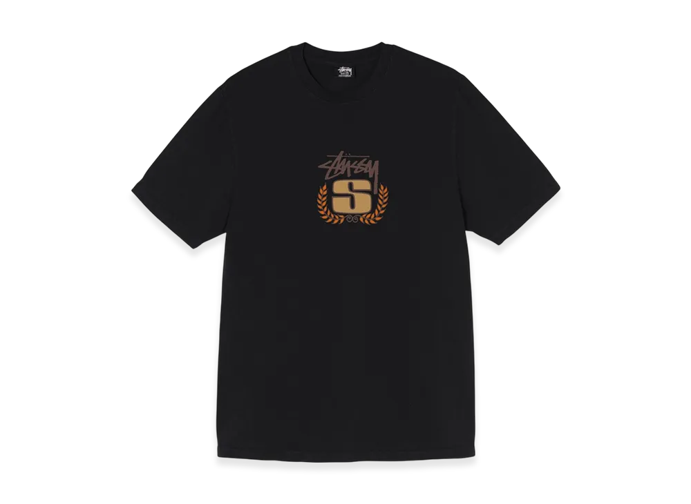 Stussy S Wreath Pigment Dyed Tee "Black"
