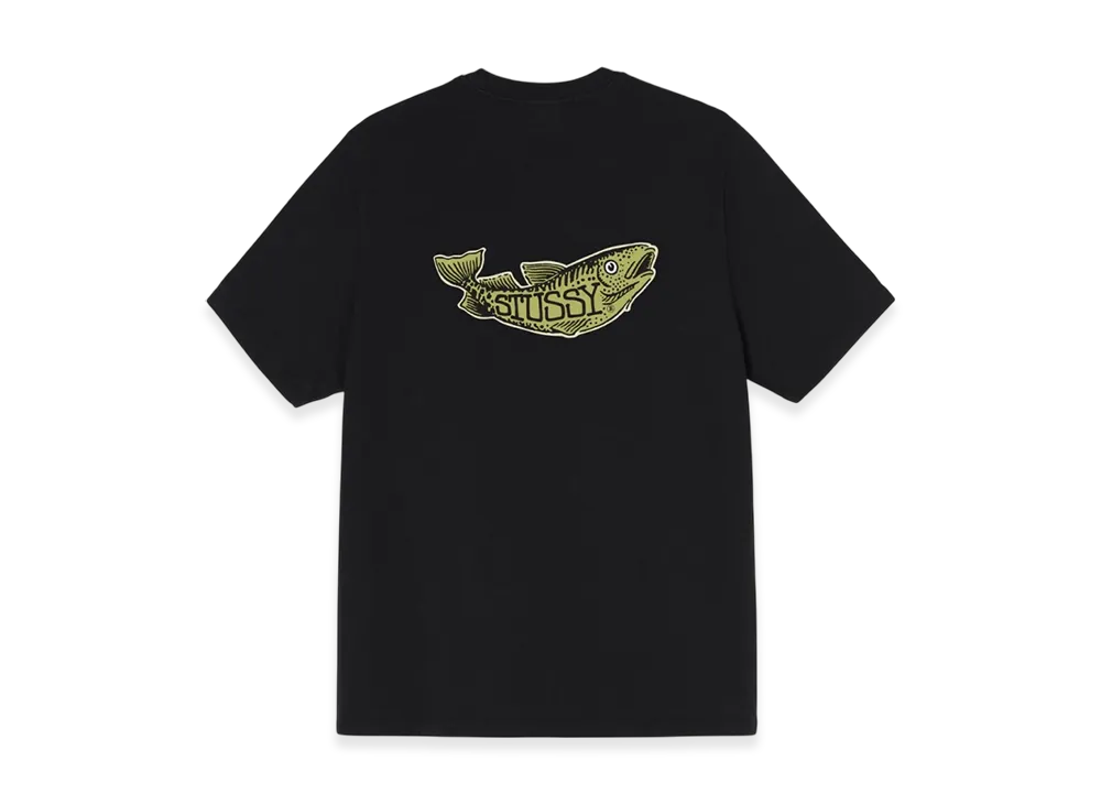 Stussy Trout Pigment Dyed Tee "Black"
