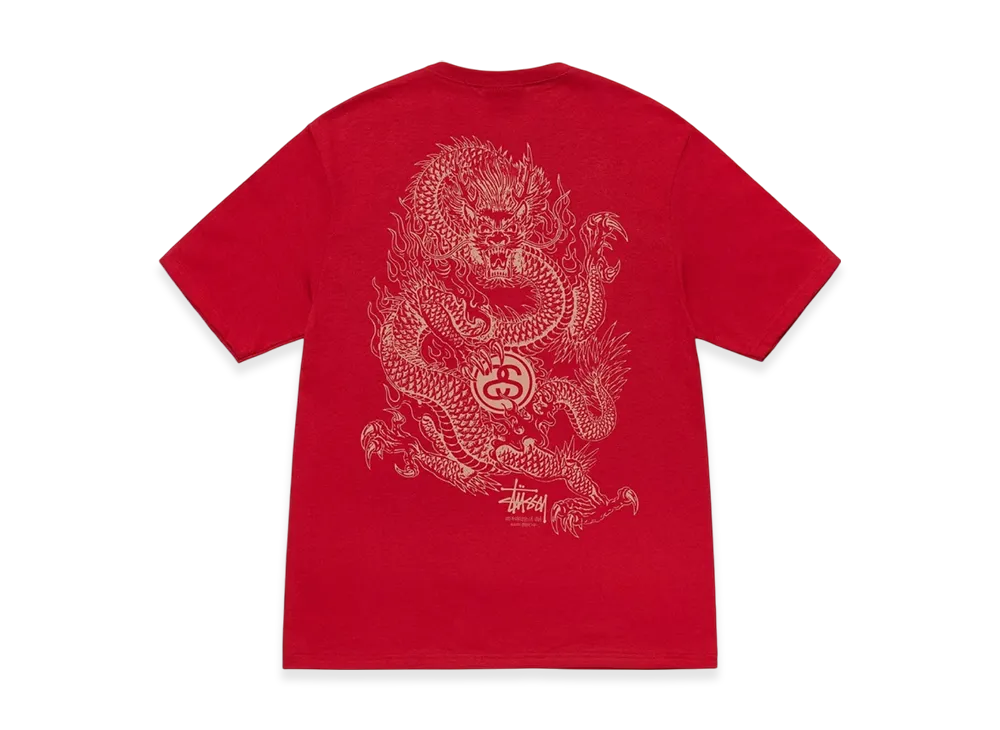 Stussy Dragon Tee "Dark Red"