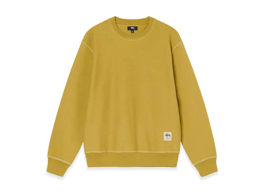 Stussy Contrast Stitch Label Crew "Mustard"