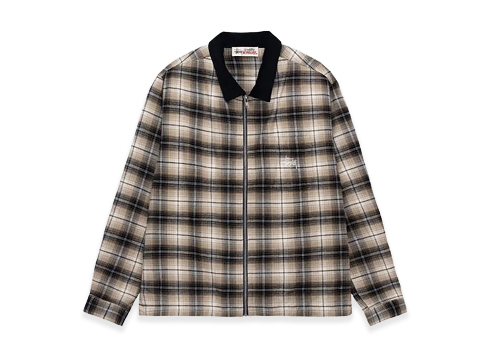 ステューシー フランクプレイド ジップ LS シャツ "トープ"