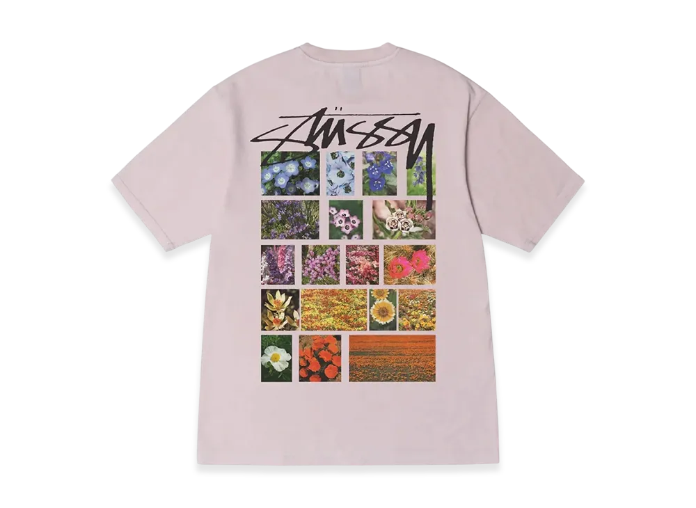 Stussy Flower Grid Pigment Dyed Tee "Blush"