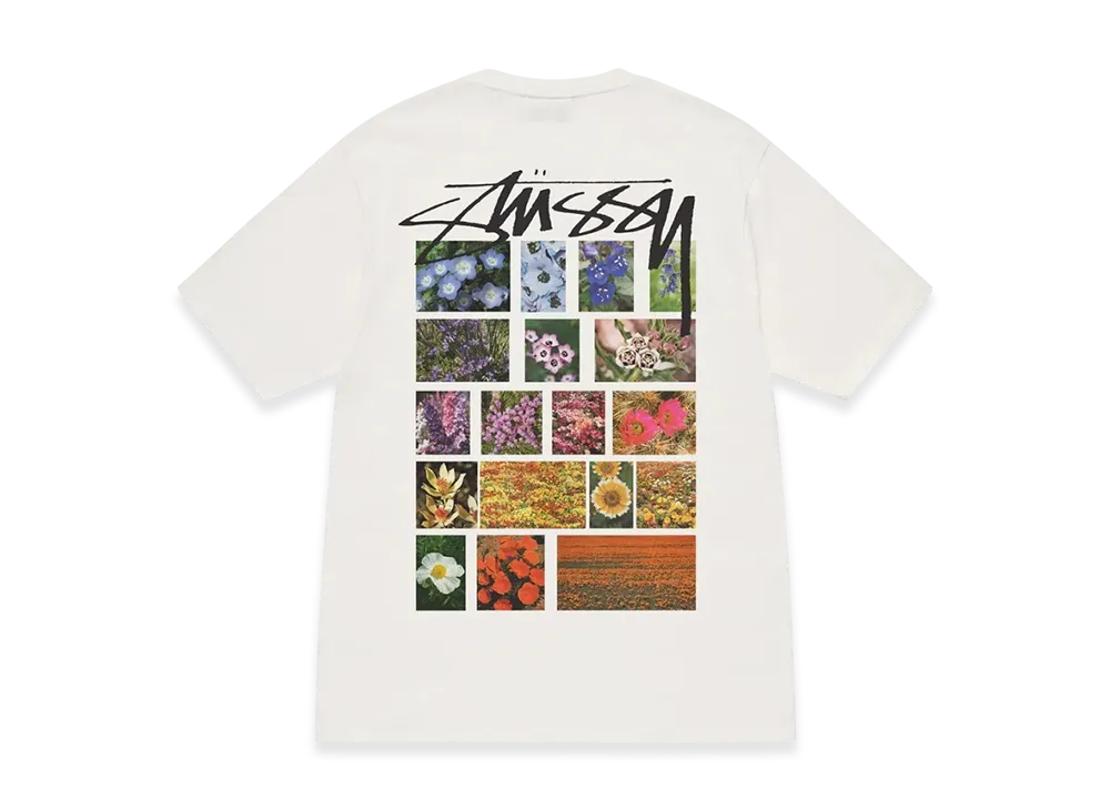 Stussy Flower Grid Pigment Dyed Tee "Natural"