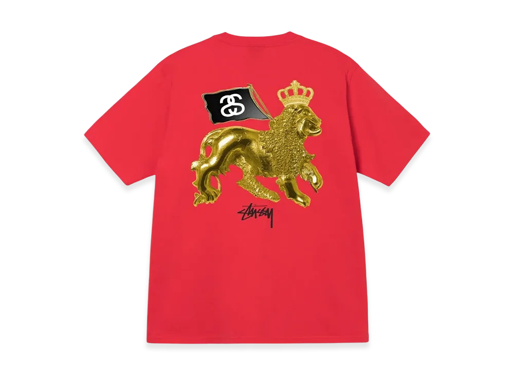 Stussy Gold Lion Tee "Red"
