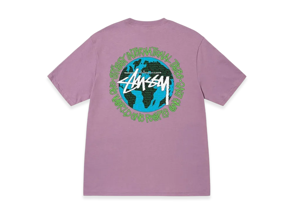 Stussy One World Tee Black "Orchid"