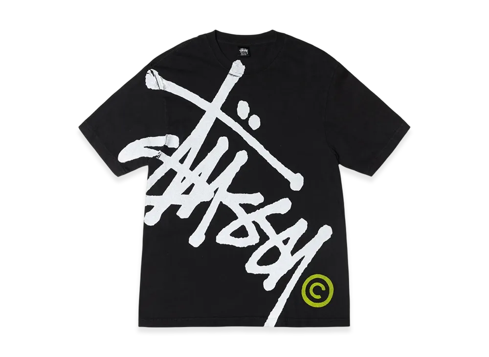 Stussy Big Basic Pigment Dyed Tee Black Yellow "Black/Yellow"
