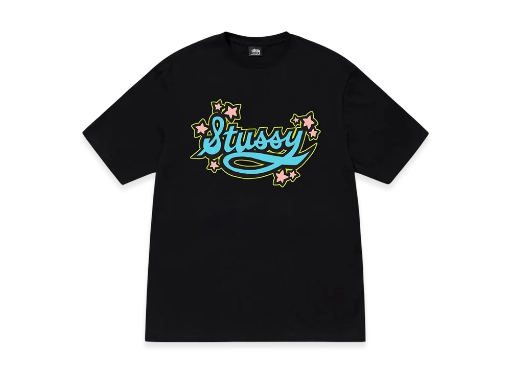 Stussy Star Script Tee "Black"