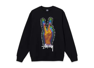Stussy Peace Sign Crew "Black"